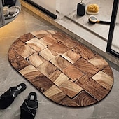 baratos Capacho-capacho tapete antiderrapante anel de árvore tronco 3d madeira log impressão área tapete tapete banho waterasorb para interior pátio ao ar livre quarto cozinha escritório