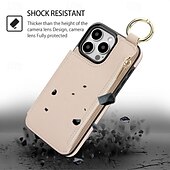 cheap iPhone Cases-Phone Case For iPhone 16 iPhone 15 Pro Max Plus iPhone 14 13 12 11 Pro Max Plus Mini SE Back Cover with Stand Holder Card Slot Ring Buckle Retro PC PU Leather