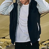 Недорогие мужские базовые толстовки-Муж. Толстовка с капюшоном на молнии Балахон на молнии Флисовая жилетка Черный Синий Светло-серый Темно-серый Капюшон Контрастных цветов Застегнуться Пэчворк Карман