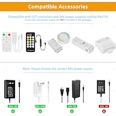 cheap COB Strip Lights-COB LED Strip Light White CCT 608LED/M Ultra Bright 10-33 ft Dimmable 2700K-6500K 24V LED Strip with RF Controller and Power Supply Suitable for DIY Lighting of Cabinets Bedrooms Kitchens Mirrors