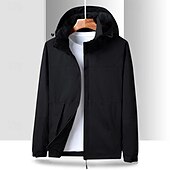 economico Softshell, pile e giacche da escursionismo-Per uomo Giacca Softshell Giubbino da escursione All&#039;aperto Color Block Antivento Resistente all&#039;acqua Felpa con cappuccio Giacca a vento Campeggio / Escursionismo / Speleologia Viaggi Nero Bianco