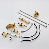 cheap Bathroom Sink Faucets-Bathroom Sink Faucet - Widespread Electroplated Widespread Two Handles Two HolesBath Taps