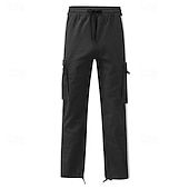 cheap Cargo Pants-Men&#039;s Cargo Pants Cargo Trousers Drawstring Elastic Waist Multi Pocket Stripe Wearable Outdoor Daily Camping &amp; Hiking Fashion Classic Black White