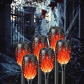 billige Halloween utendørs-solenergi utendørs flimrende flamme lys, halloween jul solar fakkel sti lys vanntett lampe landskap dekorasjon belysning dekorere for utendørs hage sti camping griller