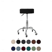 cheap Chair Cover-Water Resistant Plaid Universal Round Stool Cover - Bar Round Swivel Chair Cover - Barstool Seat Cover - Durable and Stretchable - Perfect for Protecting and Refreshing Bar Stools