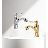 baratos Torneiras de Lavatório de Casa de Banho-Torneira pia do banheiro - Cascata Galvanizar Conjunto Central Monocomando e Uma AberturaBath Taps