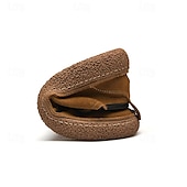 economico Sneakers da uomo-scarpe stringate casual da uomo in pelle scamosciata con suola in iuta ecologica: eleganti derby marroni per il comfort di tutti i giorni