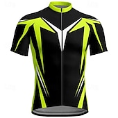 abordables Maillots pour hommes-Homme Maillot Velo Cyclisme Manche Courte Cyclisme Tee-shirt Maillot Top avec 3 poches arrière VTT Vélo tout terrain Respirable Séchage rapide Jaune Rouge Bleu Bloc de couleur Des sports Vêtement