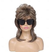 cheap Historical Wigs-80s Mullet Wig for Women Fluffy and Layered Hairpiece for Perfect for Costume Parties and Cosplay Carnival Wigs