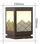 billige наружные настенные светильники-LED Outdoor Wall Lights Warm White 15/25cm Chinese Style Square Stainless Steel Column Head Light IP54 Outdoor Waterproof Garden Light Imitation Marble Lampshade Post Light LED Lawn Light Night Security Lighting