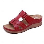 billiga Avslappnade sandaler-svarta slip-on-sandaler för kvinnor med utskuren design och bekväm sula för sommar- och fritidskläder