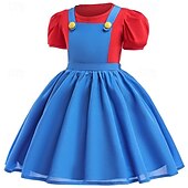 levne Dívčí kostýmy-Super Bros Instalatér Šaty Kostým Trička cosplay Filmové kostýmy for Dívčí Dětské Karneval Výkon Párty