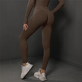 economico Leggings e collant da yoga-Per donna Pantaloni da yoga Leggings da yoga Vita Alta Yoga Allenamento in Palestra Pilates Collant Grigio scuro Nero Borgogna Spandex Gli sport Abbigliamento sportivo Elasticizzato Taglia piccola