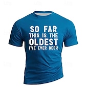billige Morsomme T-skjorter for menn-Herre Morsom T skjorte Kortermet T skjorte 3D-utskrift Crew-hals Skjorte Årgang Kul Fest Ferie Blå Sommer Vår Klær S M L XL XXL XXXL