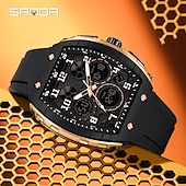 cheap Digital Watches-SANDA Men Digital Watch Outdoor Sports Fashion Wristwatch Luminous Stopwatch Alarm Clock Countdown Silicone Gel Watch