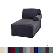 baratos Cobertura de Sofa-capa de chaise lounge capas de cadeira elásticas de luxo para sala de estar capa de chaise lounge com braço duplo capa de chaise lounge para quarto chaise tecido jacquard macio lavável à máquina