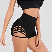 ieftine Pantaloni scurți și bicicliști de yoga-Pentru femei Pantaloni Sport de Sală Pantaloni scurți de yoga Pantaloni scurți de antrenament Eliminat Talie Înaltă Yoga Gimnastică antrenament Pilates Pantaloni scurți Negru Vișiniu Albastru Închis