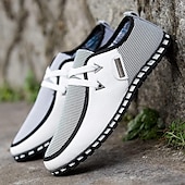 preiswerte Herrenpantoletten &amp; -slipper-schwarz-weiße gewebte Slip-On-Freizeitschuhe für Herren für Komfort und Stil