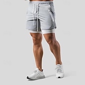 abordables Pantalones cortos de correr-Hombre Pantalones Cortos Running Shorts de gimnasio Pantalones de chándal Correa Bolsillo 2 en 1 con forro de compresión Bermudas Interior Exterior Deporte Verano Secado rápido Ligero Suave Maratón