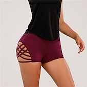 ieftine Pantaloni scurți și bicicliști de yoga-Pentru femei Pantaloni Sport de Sală Pantaloni scurți de yoga Pantaloni scurți de antrenament Eliminat Talie Înaltă Yoga Gimnastică antrenament Pilates Pantaloni scurți Negru Vișiniu Albastru Închis