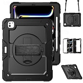 cheap iPad case-Tablet Case Cover For Apple iPad Air 11&quot;(2024) iPad Air 13&quot;(2024) iPad Pro 11&quot;(2024) iPad Pro 13&quot;(2024) Portable Handle Pencil Holder Armor PC Silicone
