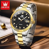 cheap Quartz Watches-OLEVS Men Quartz Watch Fashion Business Wristwatch Luminous Calendar Waterproof Decoration Steel Watch