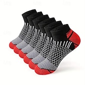billiga herrstrumpor-Herr 6 par Multipack Socka Löparstrumpor Vardagliga strumpor Svart Vit Färg Geometrisk Sport &amp; Utomhus Dagligen Semester Grundläggande Medium Vår Höst Mode Ledigt