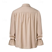 billige Topper-Punk og gotisk Kostymer i middelalderstil Renessanse Bluse / Skjorte Pirat Knekt Helfarge Kostyme Herre Pirat fantasi Royal Maskerade Ytelse Fest Maskerade Voksne Trøye