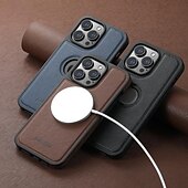 お買い得  iPhone用ケース-電話 ケース 用途 iPhone 16 iPhone 15 プロマックスプラス iPhone 14 13 12 Pro Max Plus バックカバー ワイヤレス充電をサポート 耐衝撃 レトロ風 TPU PUレザー