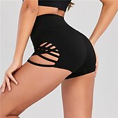 ieftine Pantaloni scurți și bicicliști de yoga-Pentru femei Pantaloni Sport de Sală Pantaloni scurți de yoga Pantaloni scurți de antrenament Eliminat Talie Înaltă Yoga Gimnastică antrenament Pilates Pantaloni scurți Negru Vișiniu Albastru Închis