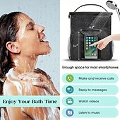 economico Organizzazione spazi-organizer da doccia impermeabile da appendere con 7 supporti flessibili. borsa da toilette in rete ad asciugatura rapida con tasca touch-friendly per smartphone borsa da doccia con montaggio a parete
