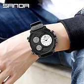 abordables Relojes digitales-Reloj Digital SANDA para Hombre Reloj Deportivo de Moda Cronómetro Luminiscente Reloj Alarma Reloj de Resina con Calendario