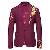 economico Blazer Classici da Uomo-Per uomo Giacca Attività commerciale Ricevimento di matrimonio Senza pantaloni eleganti Di tendenza Informale Primavera &amp; Autunno Poliestere Tessuto uniforme Liscio Stampe Pulsante Casual / quotidiano