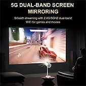 abordables Proyectores-Proyector de películas portátil inteligente ts-3 con wifi e inalámbrico  &amp; Proyector de vídeo de cine en casa nativo de 1080p compatible con ios/android/hdtv/usb adecuado para reuniones de trabajo en