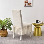 baratos Capa de cadeira-conjunto de capas de cadeira ajustáveis resistentes à água sala de jantar elástica jacquard elastano capa de assento removível capa de cadeiras de encosto alto