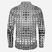 abordables Modèle 3D-Homme Dégradé Métallique Chemise Chemise boutonnée manche longue Rétro Vintage Décontractées Tenue de soirée du quotidien Automne Hiver Printemps été Col rabattu Boutonner Impression 3D Bleu Dorée