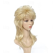 cheap Historical Wigs-80s Mullet Wig for Women Fluffy and Layered Hairpiece for Perfect for Costume Parties and Cosplay Carnival Wigs