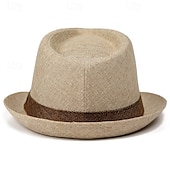 olcso Fedora kalap-Férfi Kentucky Derby Hat Szalmakalap Keménykalap Fekete Sötétszürke ágynemű Divat Alkalmi Utca Napi Színes Fényvédő Légáteresztő