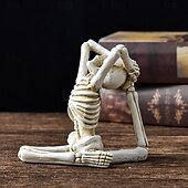 Недорогие Украшения на Хэллоуин-Хэллоуин йога скелет фигурка украшение с черепом безделушки из смолы
