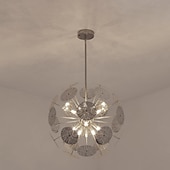 abordables Suspension-Lampes suspendues 8 lumières modernes en acier inoxydable circulaire 50 cm / 19,6 pouces chrome or base g9 réglable pôle globe luminaires suspendus adaptés aux restaurants cuisines îles foyers fermes