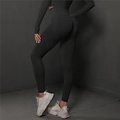 economico Leggings e collant da yoga-Per donna Pantaloni da yoga Leggings da yoga Vita Alta Yoga Allenamento in Palestra Pilates Collant Grigio scuro Nero Borgogna Spandex Gli sport Abbigliamento sportivo Elasticizzato Taglia piccola