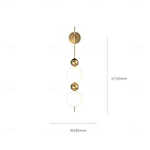 billige Vegglamper for innendørsbruk-led innendørs vegglamper varm hvit 65/72cm 1/2-lys kobber midten av århundret moderne langvegglys bar globus veggmontert lampe gårdshus ball lineær lysarmatur for stue soverom hotell korridor gang