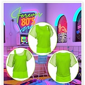 זול תלבושות-רטרו\וינטאג' שנות ה-80 להתאמן סט אביזרים חולצת רשת דייגים תחפושות בגדי ריקוד נשים נשף מסכות מפלגה יום יומי\קז'ואל מצעד הגאווה מבוגרים עליון כפפות עוד אביזרים כל העונות