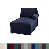 baratos Cobertura de Sofa-capa de chaise lounge capas de cadeira elásticas de luxo para sala de estar capa de chaise lounge com braço duplo capa de chaise lounge para quarto chaise tecido jacquard macio lavável à máquina