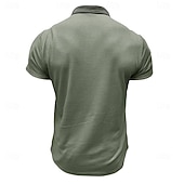 billiga Herrars klassiska polo-Herr Våffelpikétröjor Pikétröjor Ledigt Arbete Kavajslag Ribbstickad polokrage Kortärmad Grundläggande Modern Färgblock Lappverk Knappar Vår &amp; sommar Normal Svart Vit Marinblå Kungsblå Kaki Grå