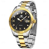 cheap Quartz Watches-OLEVS Men Quartz Watch Fashion Business Wristwatch Luminous Calendar Waterproof Decoration Steel Watch