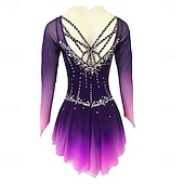 halpa Taitoluistelupuvut-Taitoluistelupuku Naisten Tyttöjen Luistimet Hameet Purppura Tilkkutäkki Peukalonreikä Silmukka Erittäin elastinen Kouluts Kilpailu Luisteluasu Klassinen Pitkähihainen Luistelu Taitoluistelu