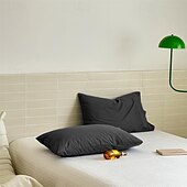 abordables Sábanas y funda de almohada-Juego de 2 fundas de almohada tipo sobre de color liso - incluye dos fundas de almohada - diseño elegante y versátil - tela suave y duradera