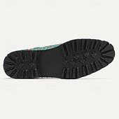 billiga Premium sneakers i läder-gröna vävda lädersneakers för män med snörningsdesign - snygga och bekväma för vardagskläder