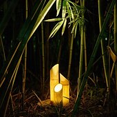 cheap Pathway Light-Outdoor Garden Lamp IP65 bamboo Shape for Garden yard villa Decoration IP65 Waterproof Resin bamboo Yard Garden Decor Sculptures